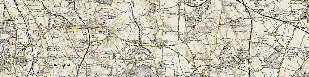 Old map of Glapwell in 1902-1903