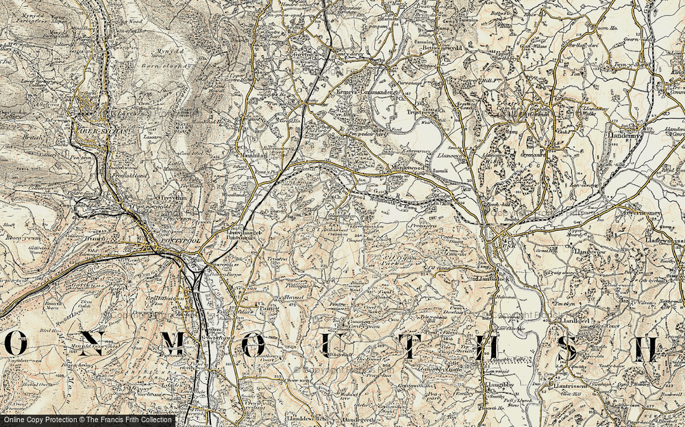 Old Map of Historic Map covering Bryn in 1899-1900