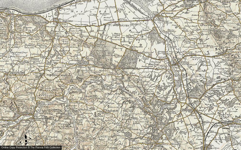 Old Map of Historic Map covering Bryn-hên in 1902-1903