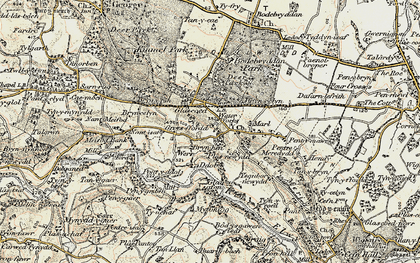 Old map of Bryn-y-pin in 1902-1903