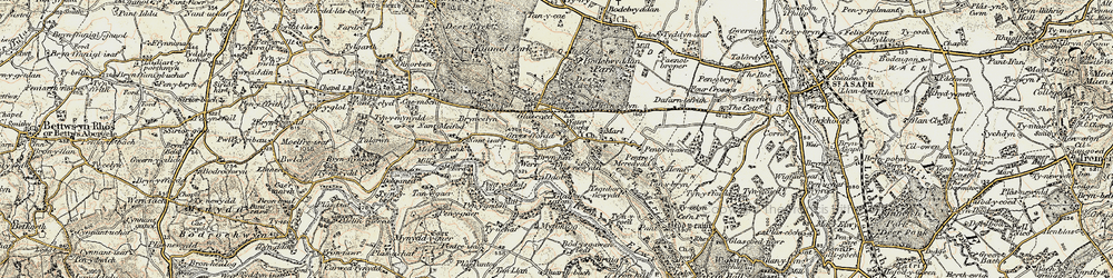 Old map of Bryn-hên in 1902-1903