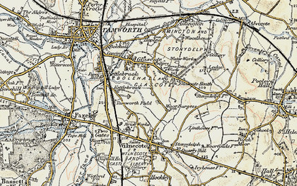 Old map of Glascote in 1901-1902