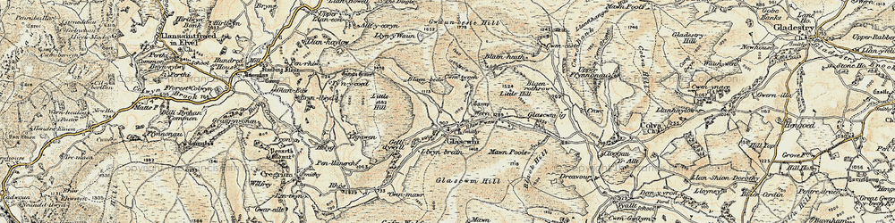 Old map of Glascwm in 1900-1902