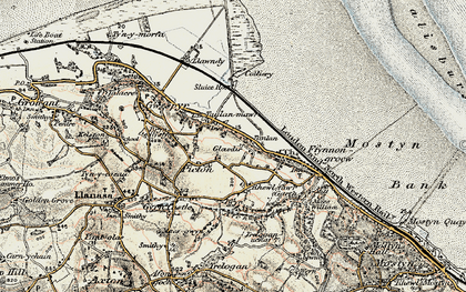 Old map of Glasdir in 1902-1903