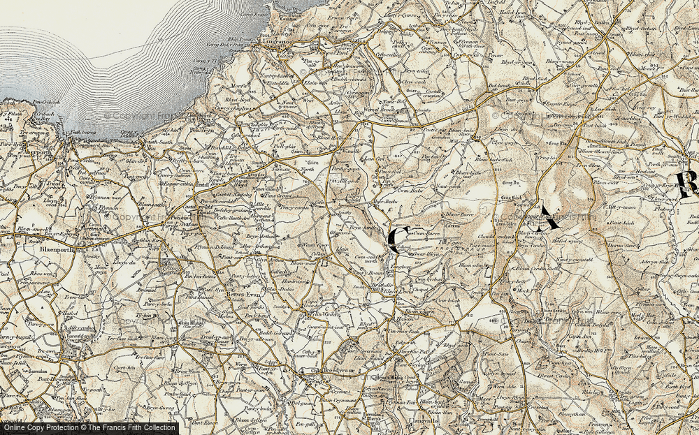 Old Map of Glasgoed, 1901 in 1901