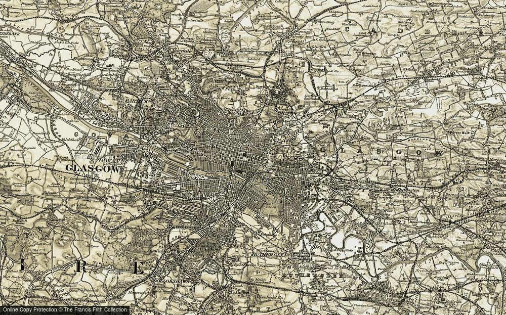 Old Map of Glasgow, 1904-1905 in 1904-1905