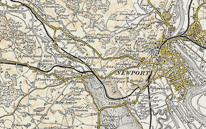 Old map of Glasllwch in 1899-1900