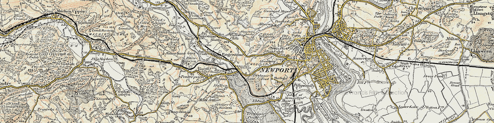 Old map of Glasllwch in 1899-1900