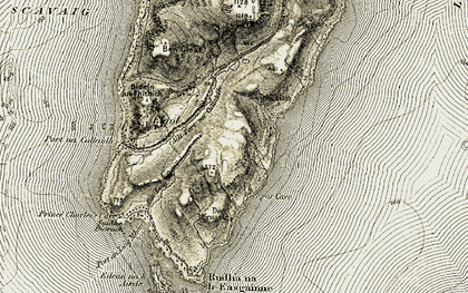 Old map of Ben Meabost in 1906-1908