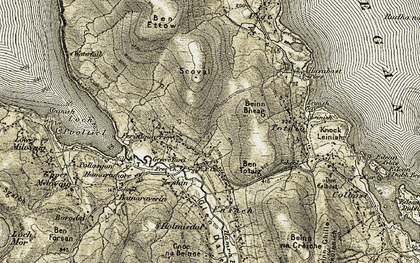 Old map of Glasphein in 1909-1911