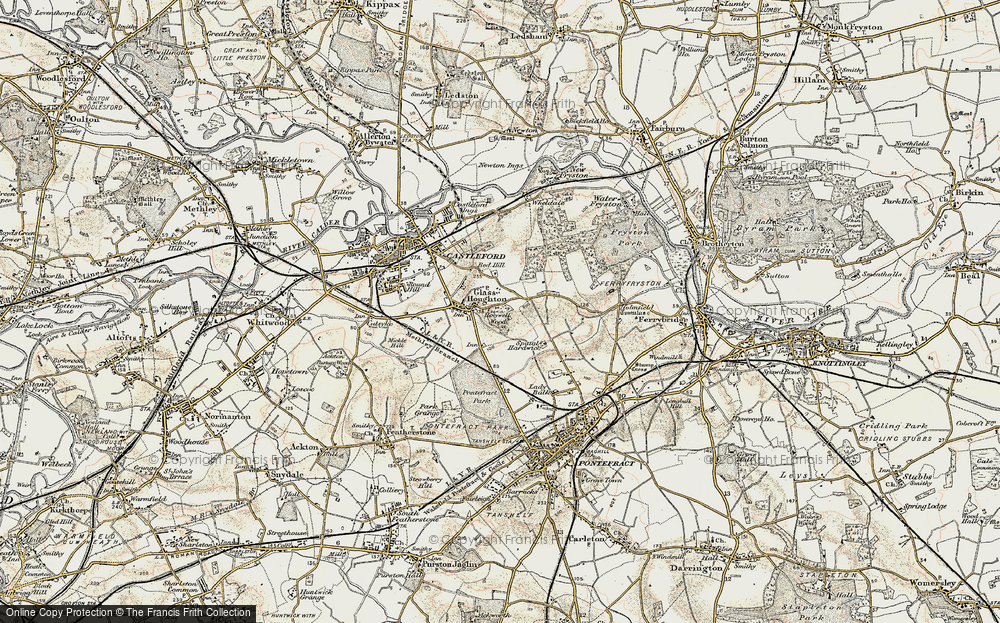 Old Map of Glass Houghton, 1903 in 1903