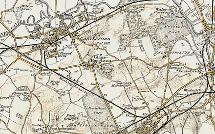 Old map of Glass Houghton in 1903
