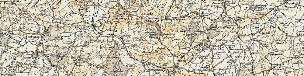 Old map of Glassenbury in 1897-1898