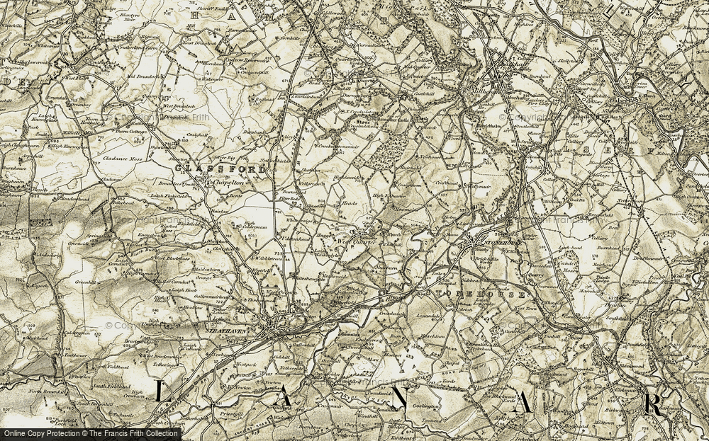 Old Map of Historic Map covering Avonholm in 1904-1905