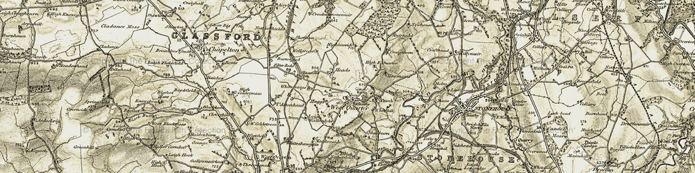 Old map of Whitecraigs in 1904-1905