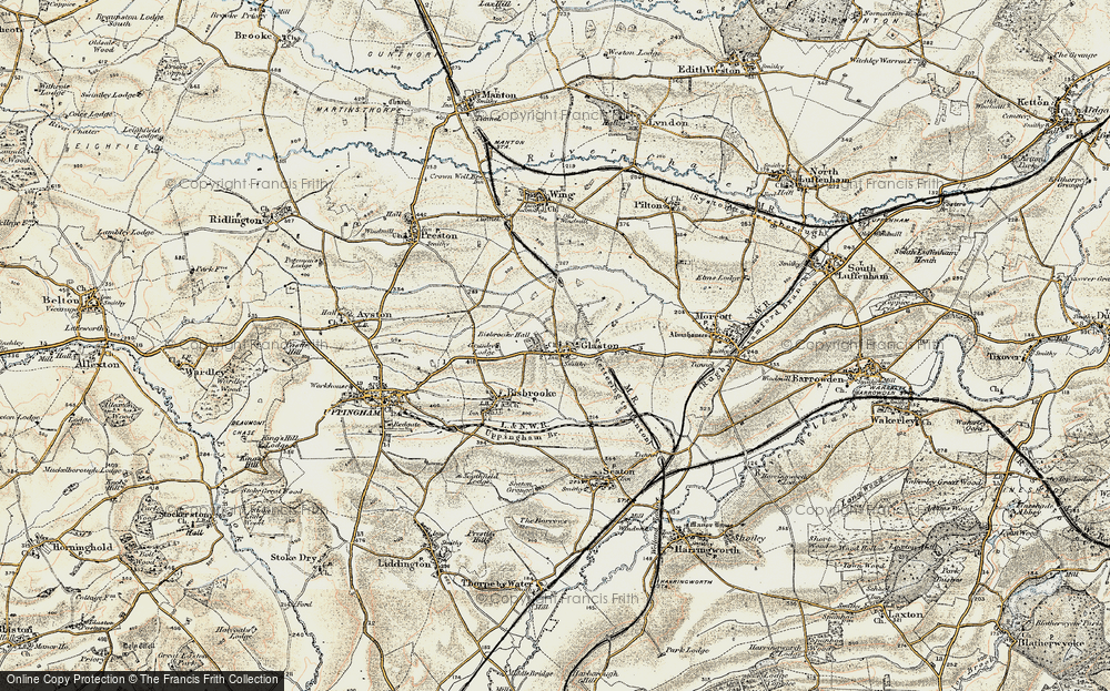 Old Map of Glaston, 1901-1903 in 1901-1903