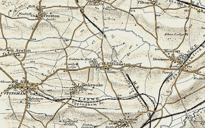 Old map of Glaston in 1901-1903