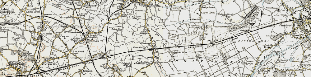 Old map of Glazebury in 1903