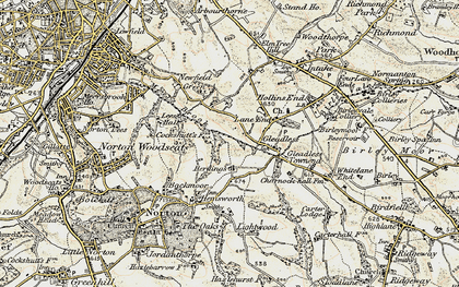 Old map of Gleadless Valley in 1902-1903