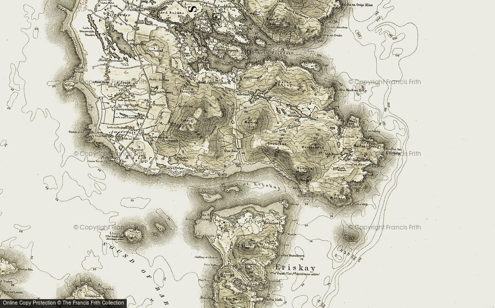 Old Map of Gleann Dail bho Dheas, 1911 in 1911