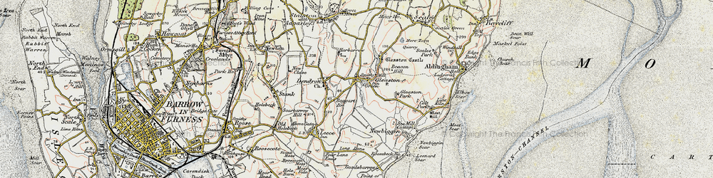 Old map of Gleaston in 1903-1904