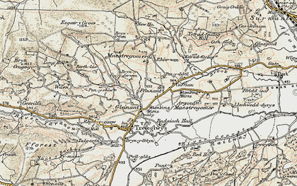 Old map of Bryndderwen in 1902-1903