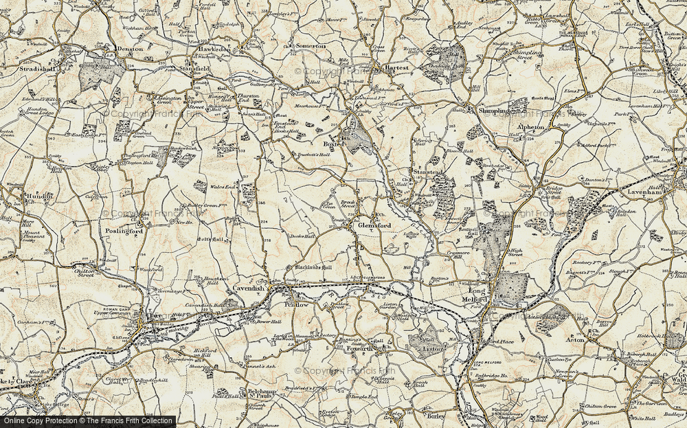 Old Map of Glemsford, 1899-1901 in 1899-1901