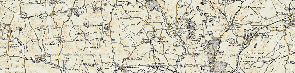 Old map of Glemsford in 1899-1901
