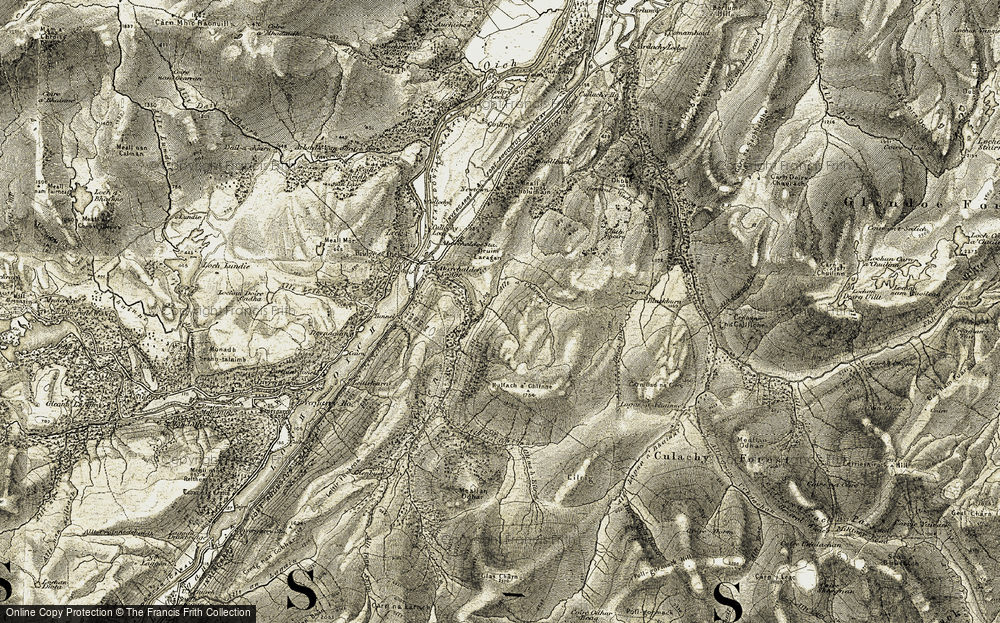Old Map of Historic Map covering Black Burn in 1908