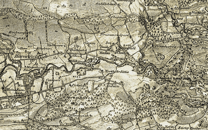 Old map of Burmieston in 1907-1908