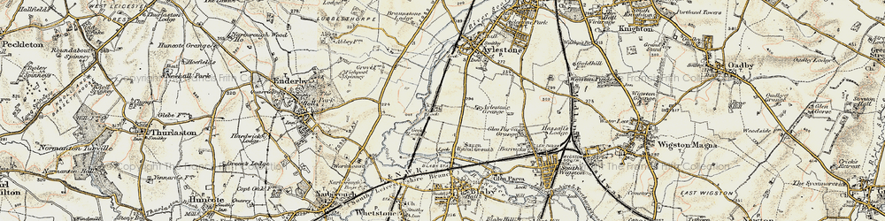 Old map of Glen Parva in 1901-1903