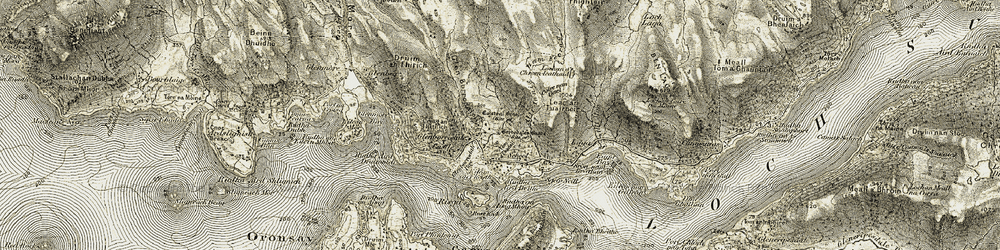 Old map of Glenborrodale in 1906-1908