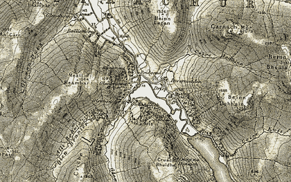 Old map of Beinn Lagan in 1905-1907
