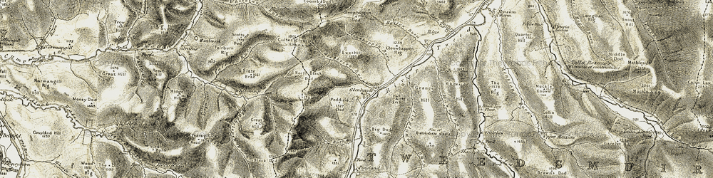 Old map of Glenbreck in 1904-1905