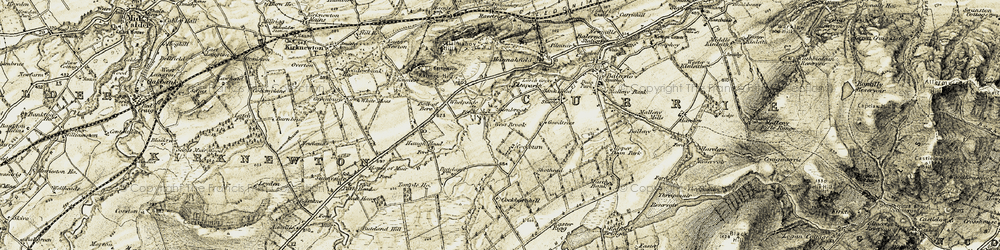 Old map of Bavelaw Burn in 1903-1904