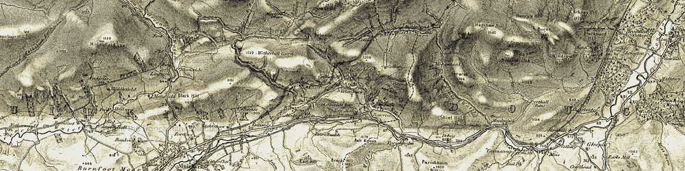 Old map of Glenbuck in 1904-1905