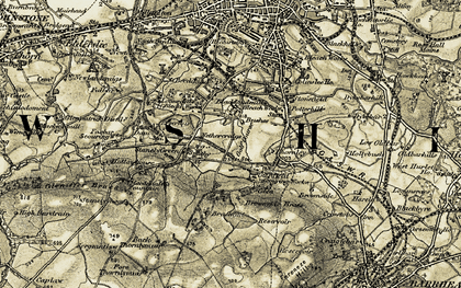 Old map of Brownside Braes in 1905-1906