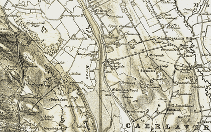 Old map of Glencaple in 1901-1905