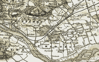 Old map of Glencarse in 1906-1908