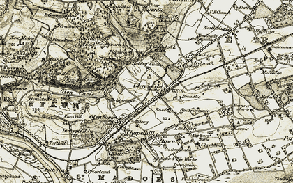 Old map of Balthayock Wood in 1906-1908
