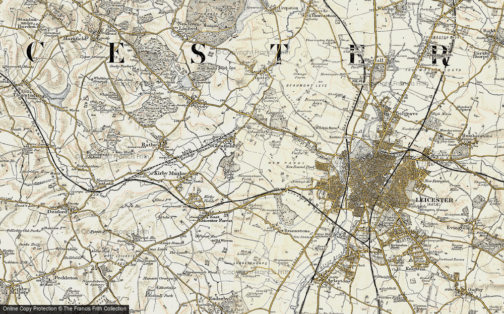 Old Map of Glenfield, 1901-1903 in 1901-1903