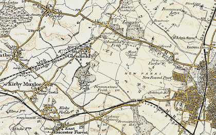 Old map of Glenfield in 1901-1903