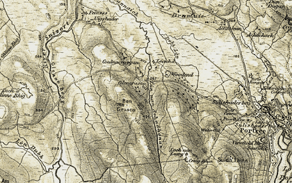 Old map of Ben Grasco in 1908-1909