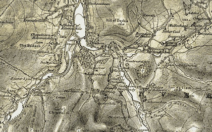 Old map of Glenlivet in 1908-1911