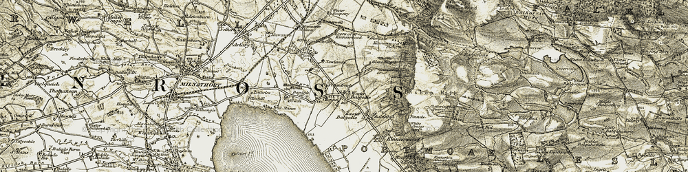 Old map of Glenlomond in 1903-1908