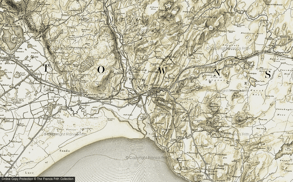 Old Map of Historic Map covering Back o' Wall in 1905