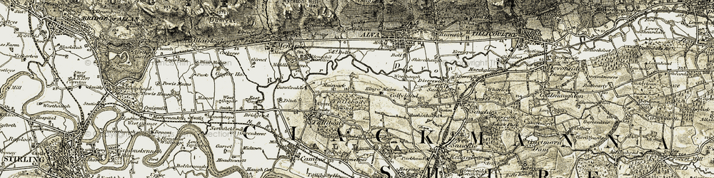 Old map of Glenochil Village in 1904-1907