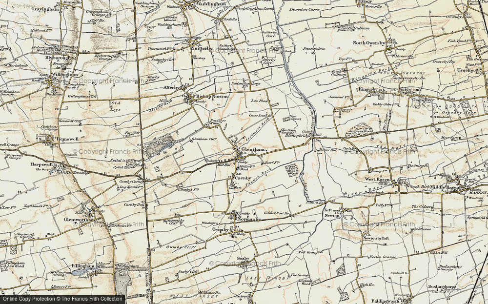 Old Map of Glentham, 1903 in 1903