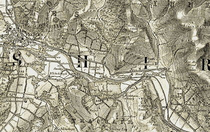 Old map of Glentress in 1903-1904