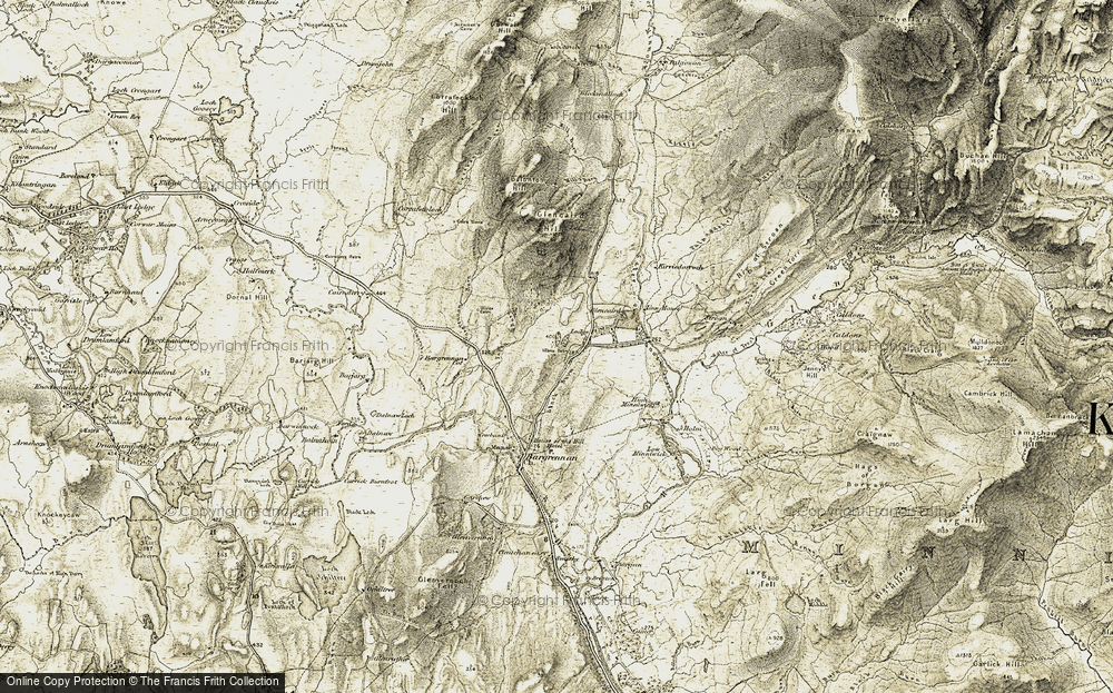 Old Map of Historic Map covering Black Linn in 1904-1905